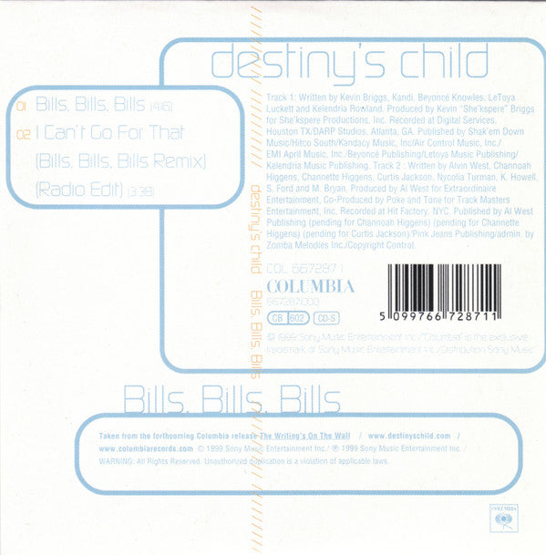 Destiny's Child : Bills, Bills, Bills (CD, Single)