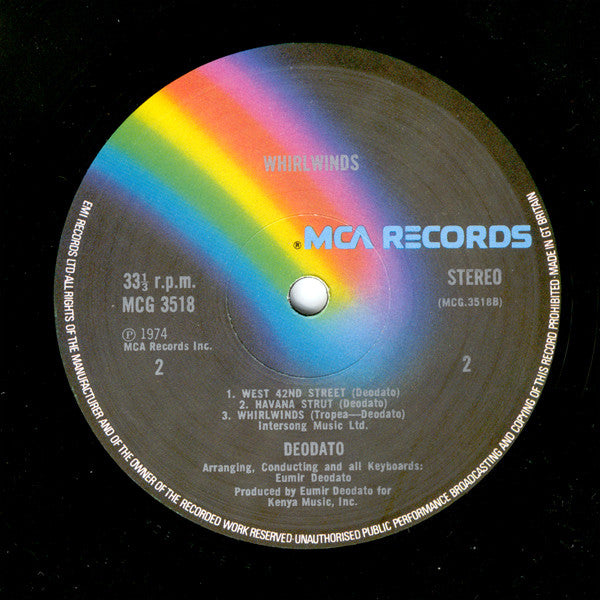 Deodato* : Whirlwinds (LP, Album, Gat)