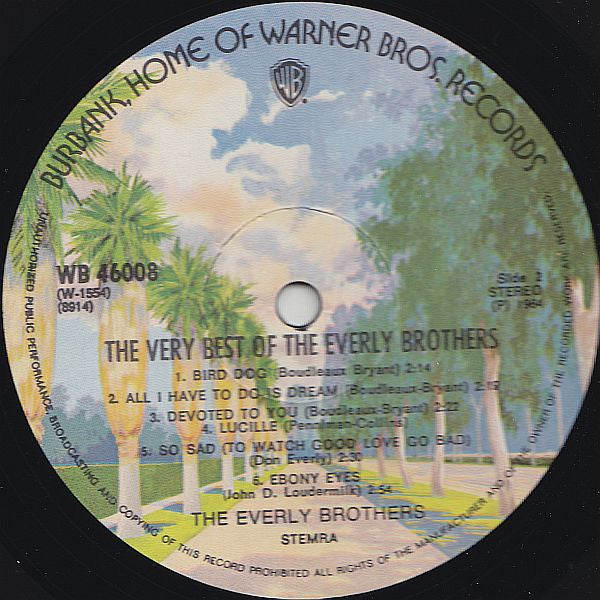 Everly Brothers : The Very Best Of The Everly Brothers (LP, Album, RE)