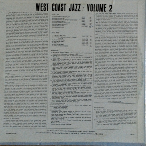 Various : West Coast Jazz - Volume 2 (LP)