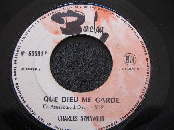 Charles Aznavour : Isabelle / Que  Dieu Me Garde (7")