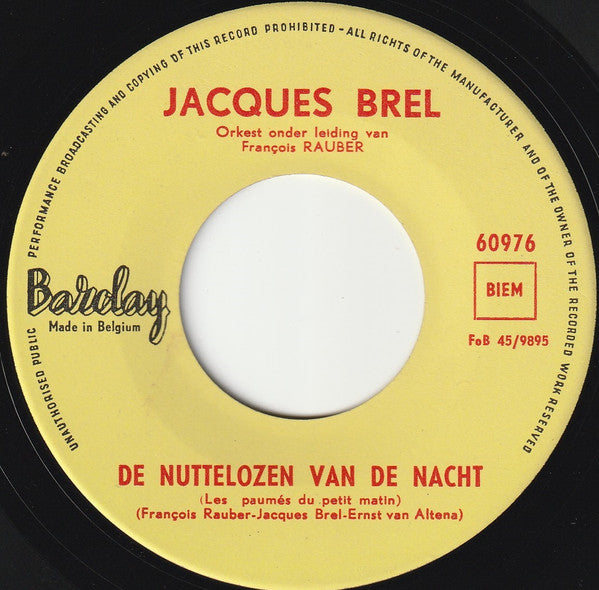 Jacques Brel : Mijn Vlakke Land (7")