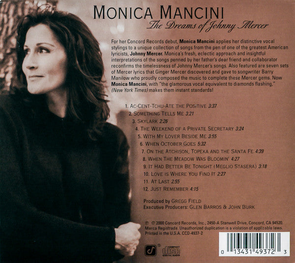 Monica Mancini : The Dreams Of Johnny Mercer (CD, Album, Dig)