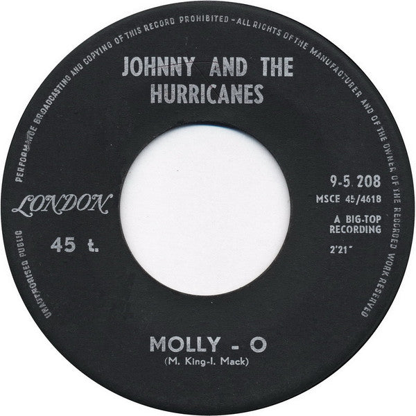 Johnny And The Hurricanes : You Are My Sunshine / Molly-O (7")