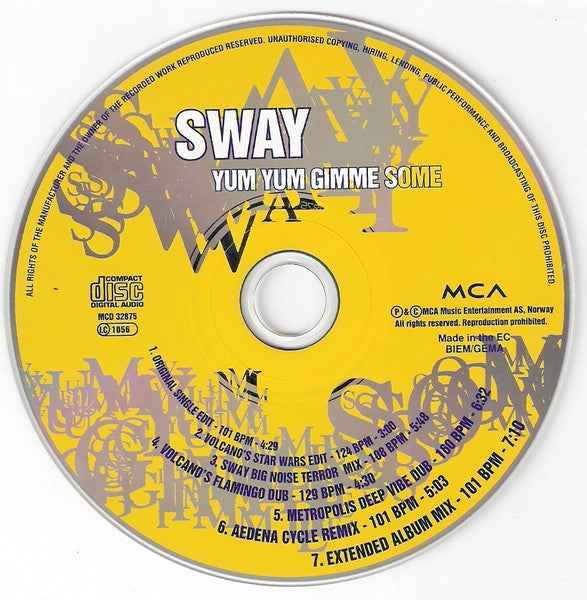 Sway (2) : Yum Yum Gimme Some (CD, Maxi)