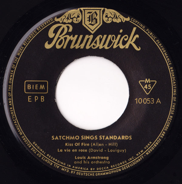 Louis Armstrong : Satchmo Sings Standards (7", EP)