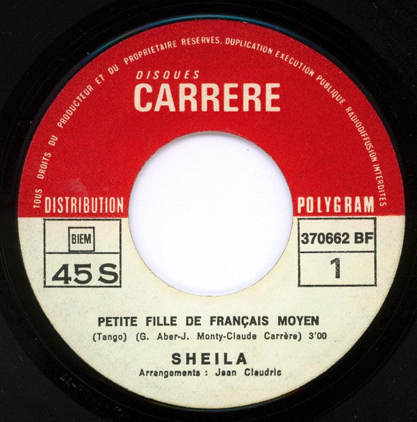 Sheila (5) : Petite Fille De Français Moyen (7", Single, Mono)