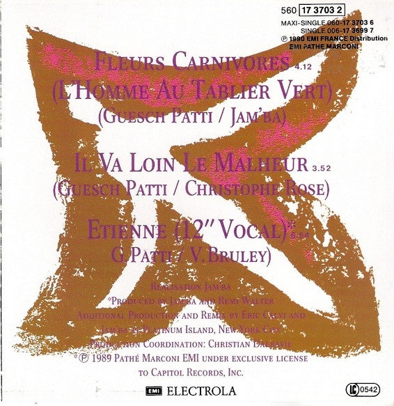 Guesch Patti & Encore : Fleurs Carnivores (L'Homme Au Tablier Vert) (CD, Maxi)