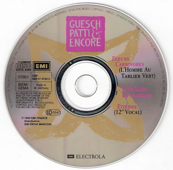 Guesch Patti & Encore : Fleurs Carnivores (L'Homme Au Tablier Vert) (CD, Maxi)