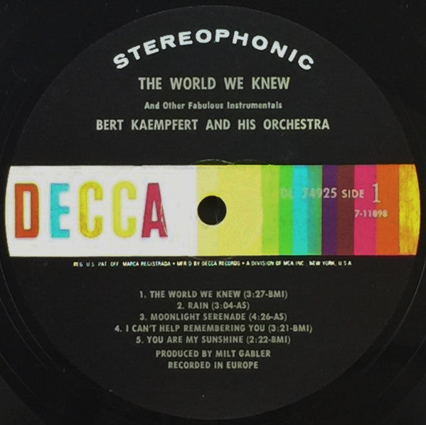 Bert Kaempfert & His Orchestra : The World We Knew (LP, Album)
