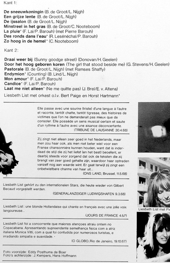 Liesbeth List : Pastorale (LP, Album)