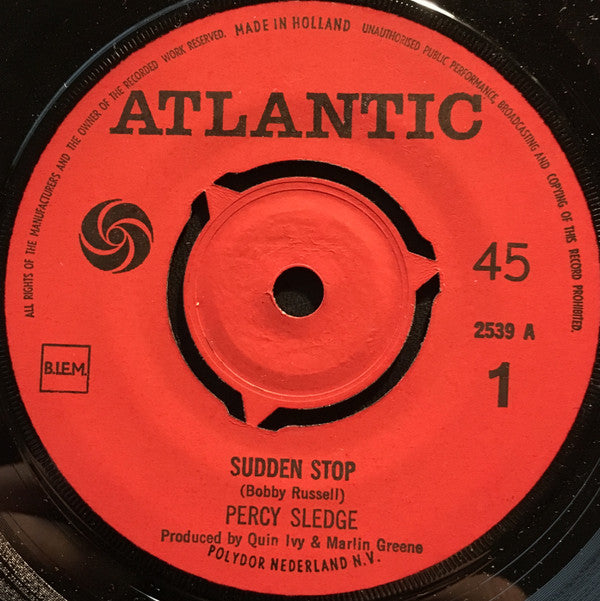 Percy Sledge : Sudden Stop (7", Single)
