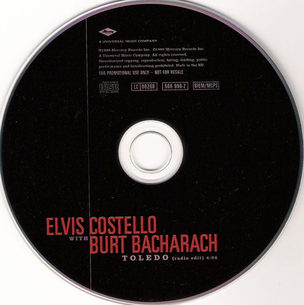 Elvis Costello With Burt Bacharach : Toledo (CD, Promo)