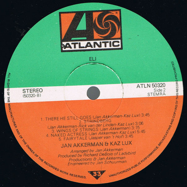 Jan Akkerman & Kaz Lux : Eli (LP, Album)
