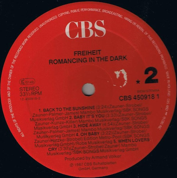 Freiheit* : Romancing In The Dark (LP, Album)