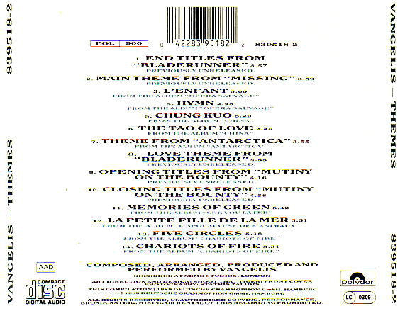 Vangelis : Themes (CD, Comp, RE)