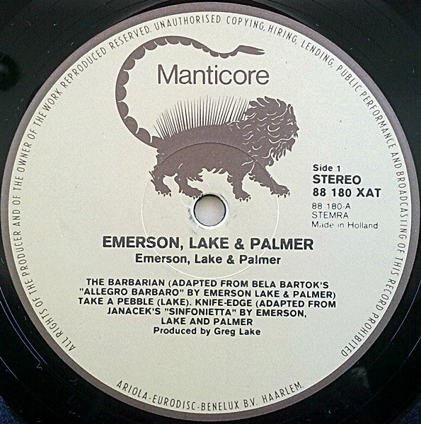 Emerson, Lake & Palmer : Emerson, Lake & Palmer (LP, Album, RE)