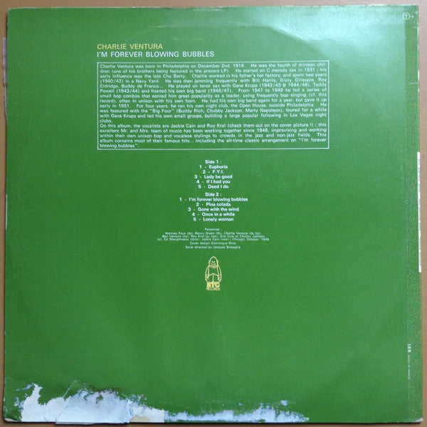 Charlie Ventura : I'm Forever Blowing Bubbles (LP, Album, RE)
