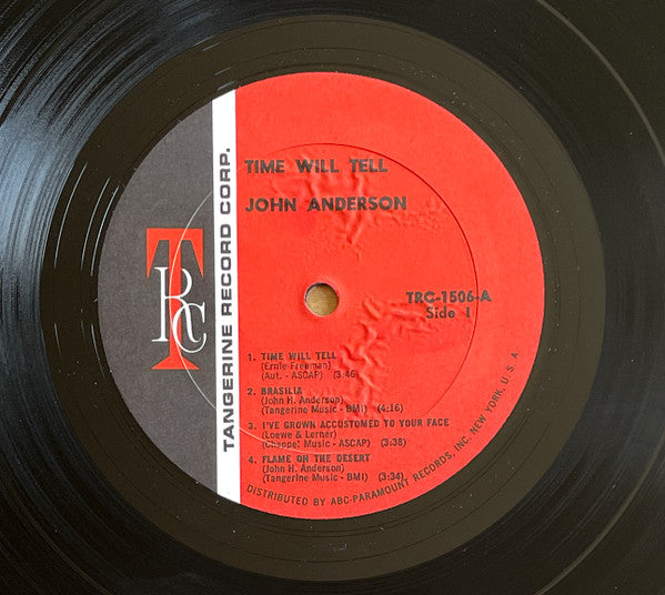 John Anderson (2) : Time Will Tell (LP, Album, Mono)