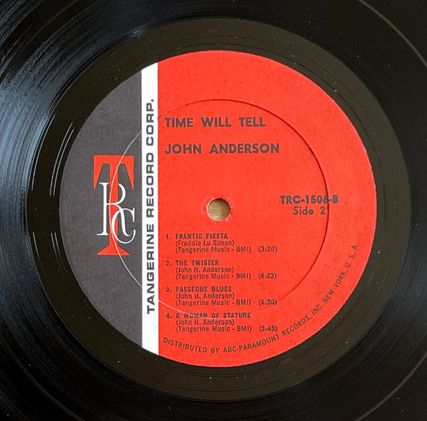 John Anderson (2) : Time Will Tell (LP, Album, Mono)