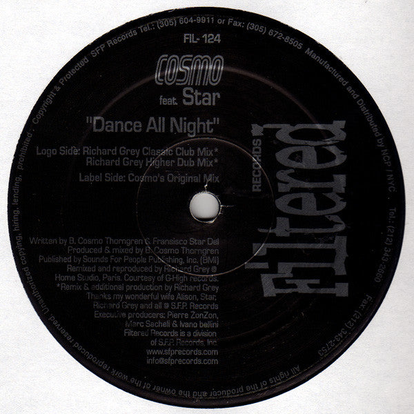 Cosmo (2) Featuring Star (5) : Dance All Night (12")