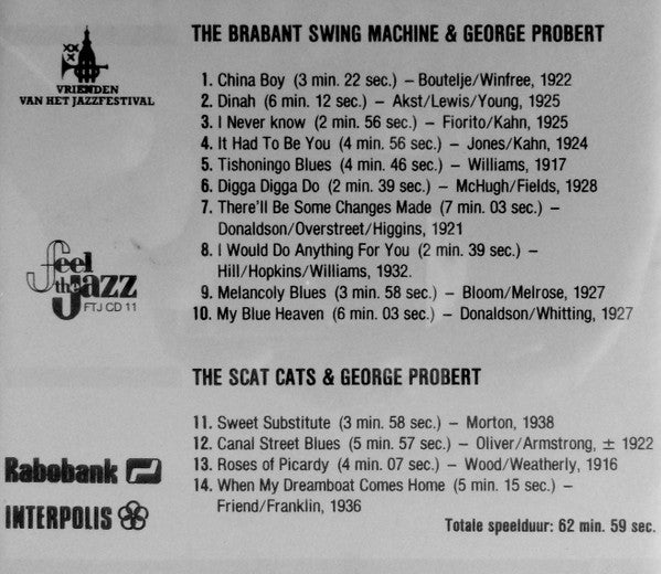 George Probert, Brabant Swing Machine, The Scat Cats : Tuh-Dil-Ya (CD, Album)