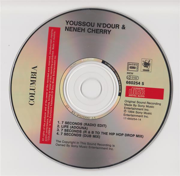 Youssou N'Dour & Neneh Cherry : 7 Seconds (CD, Maxi)