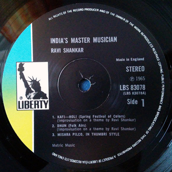 Ravi Shankar : India's Master Musician (LP, RE)