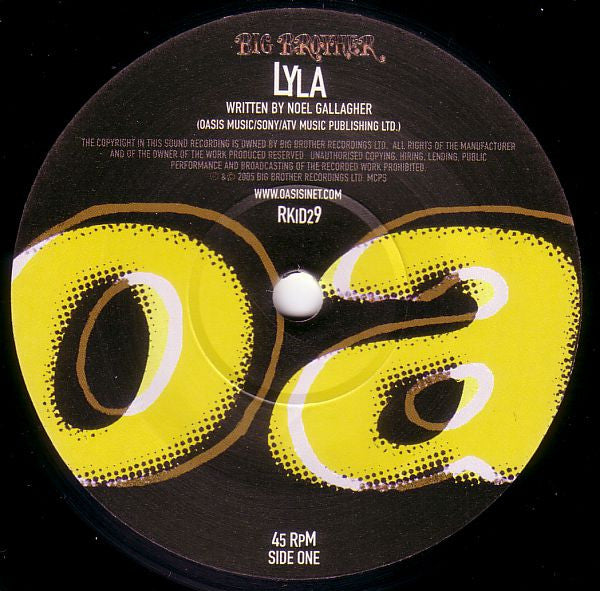 Oasis (2) : Lyla (7", Single)