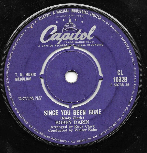 Bobby Darin : Be Mad Little Girl (7", Single)