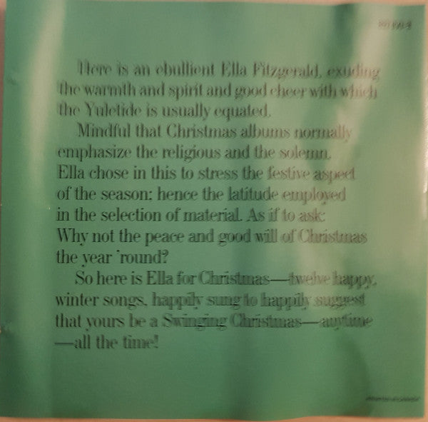 Ella Fitzgerald : Ella Wishes You A Swinging Christmas (CD, Album, RE)