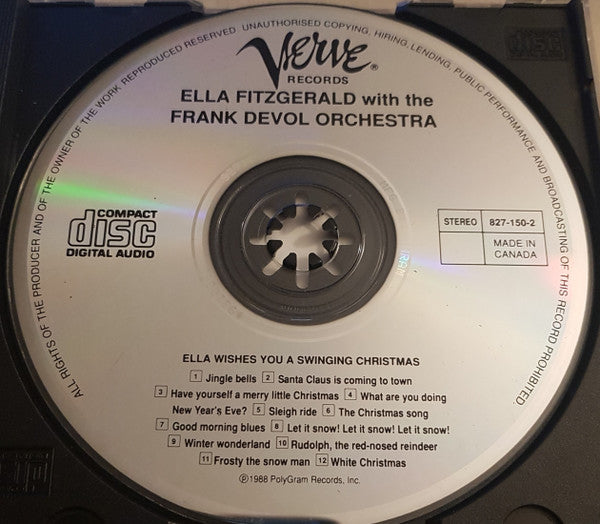 Ella Fitzgerald : Ella Wishes You A Swinging Christmas (CD, Album, RE)