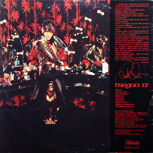 Renato Zero : Tregua II° (LP, Album)