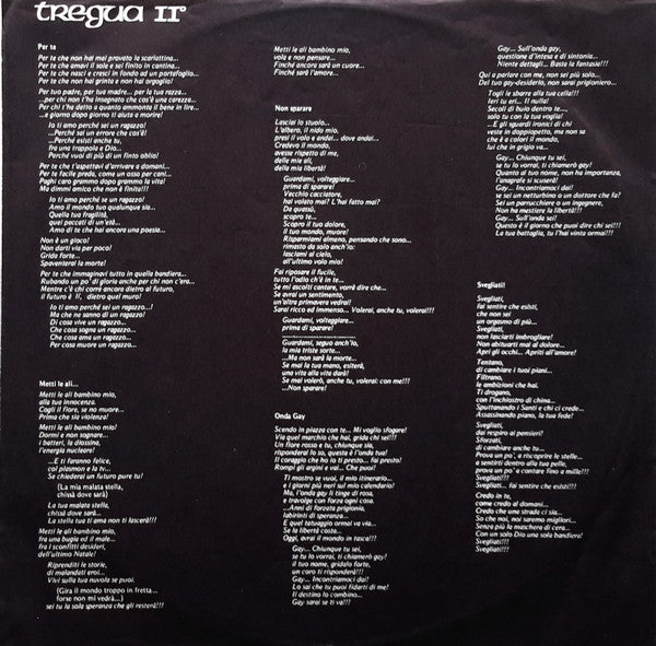 Renato Zero : Tregua II° (LP, Album)