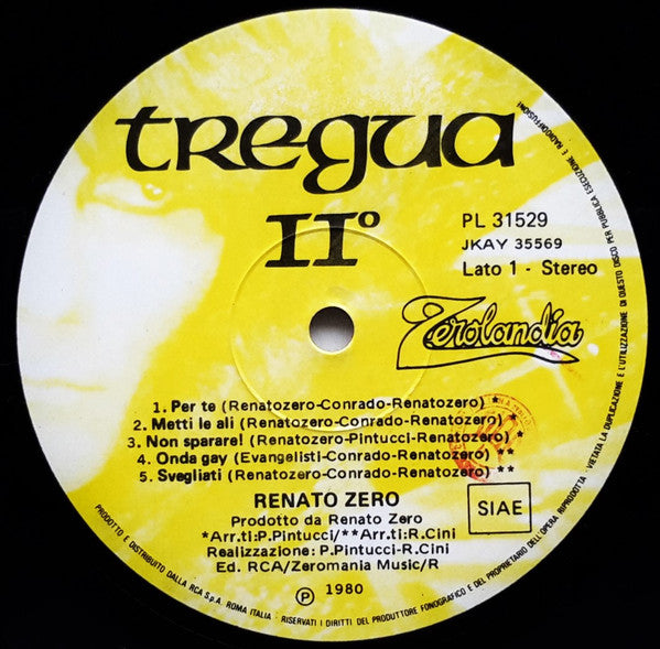 Renato Zero : Tregua II° (LP, Album)