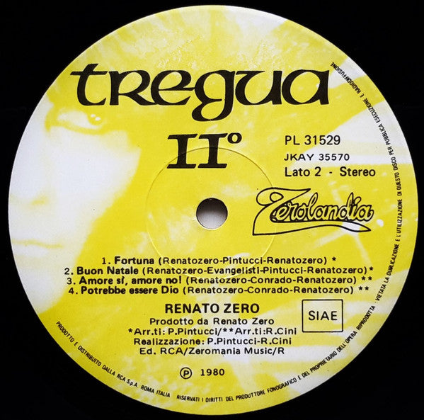 Renato Zero : Tregua II° (LP, Album)
