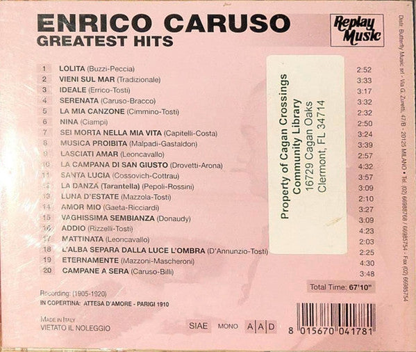 Enrico Caruso : Songs, Romances & Serenades - Enrico Caruso Lolita (CD, Comp)