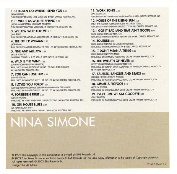 Nina Simone : The Essential Nina Simone (CD, Comp, Copy Prot., RE)