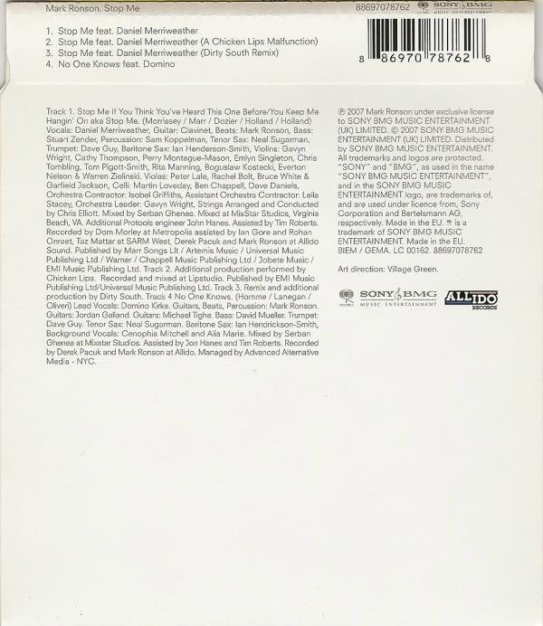 Mark Ronson : Stop Me (CD, Maxi)