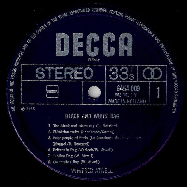 Winifred Atwell : Black And White Rag (LP, Comp)