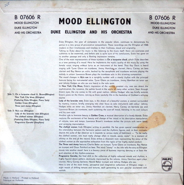 Duke Ellington And His Orchestra : Mood Ellington (10", Comp)