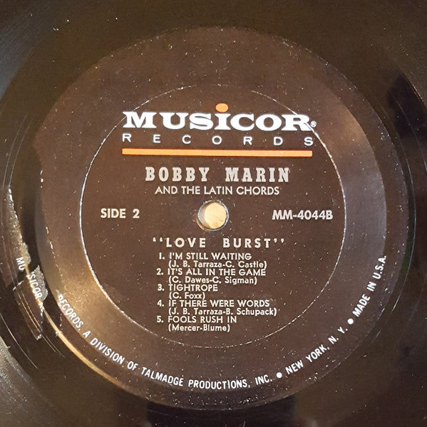 Bobby Marin And The Latin Chords : Love Burst (LP, Album, Mono)