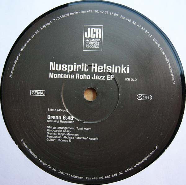 Nuspirit Helsinki : Montana Roha Jazz EP (12", EP)