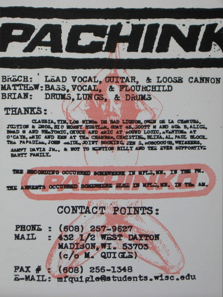 Pachinko : Who Shaved Pachinko? (5", EP, Ltd)