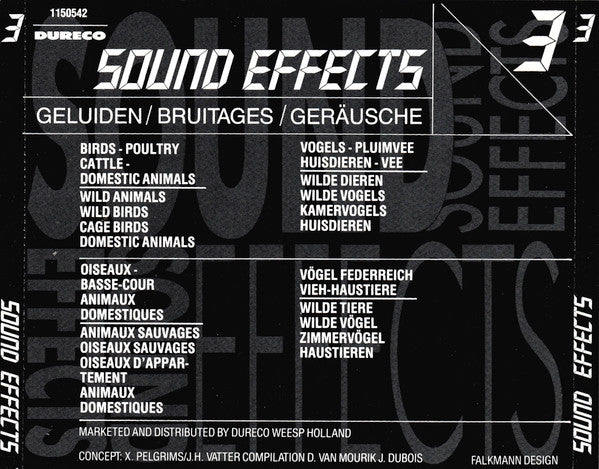 No Artist : Soundeffects 3 - Birds - Poultry - Cattle - Domestic Animals - Wild Animals - Wild Birds - Cage Birds - Domestic Animals (CD)