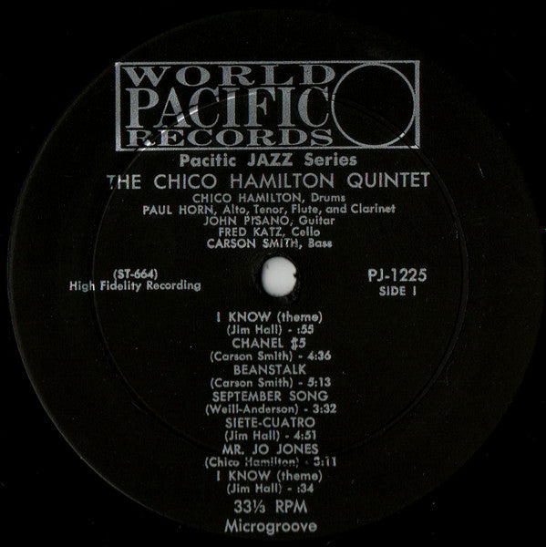 The Chico Hamilton Quintet : Chico Hamilton Quintet (LP, Album, Mono)