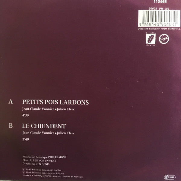 Julien Clerc : Petits Pois Lardons (7")