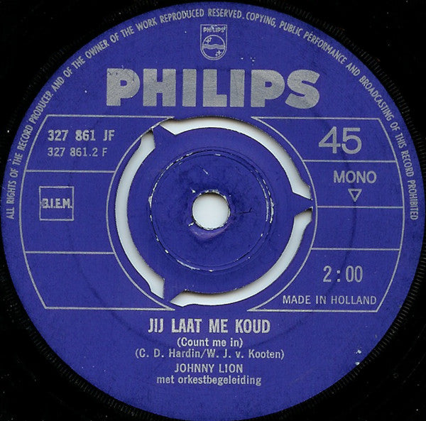 Johnny Lion : Sophietje (7", Single, Mono, Blu)