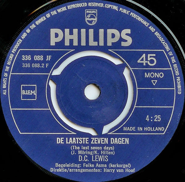 D.C. Lewis : Mijn Gebed (7", Single, Mono)