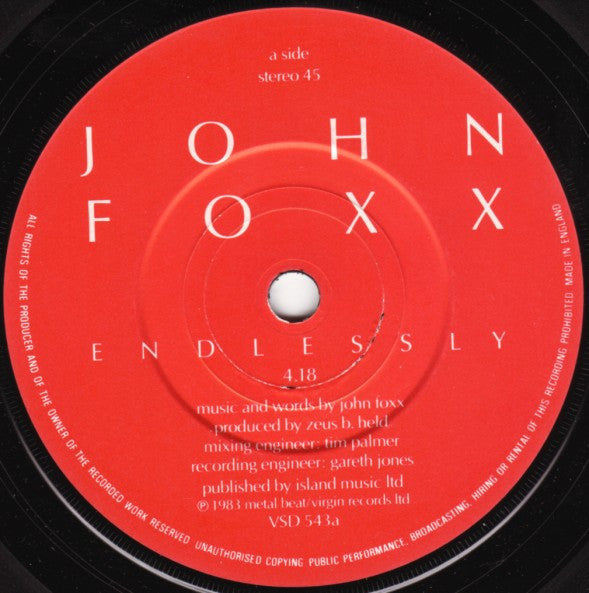 John Foxx : Endlessly (2x7", Single, Gat)